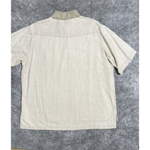 VINTAGE Panhandle Slim Polo Shirt Men's XL Beige Linen Blend Breathable Pullover - Picture 2 of 16